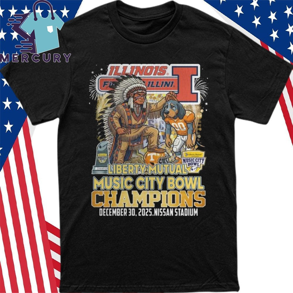 Illinois Fighting Illini Football Liberty Music City Bowl Champions 2025 Mascot Shirt