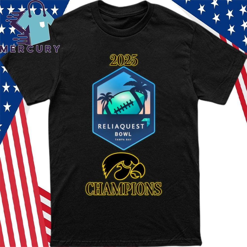 Iowa Hawkeyes 2025 ReliaQuest Bowl Champions Logo Shirt