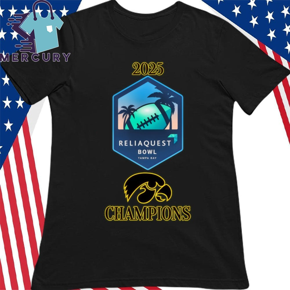 Iowa Hawkeyes 2025 ReliaQuest Bowl Champions Logo Shirt