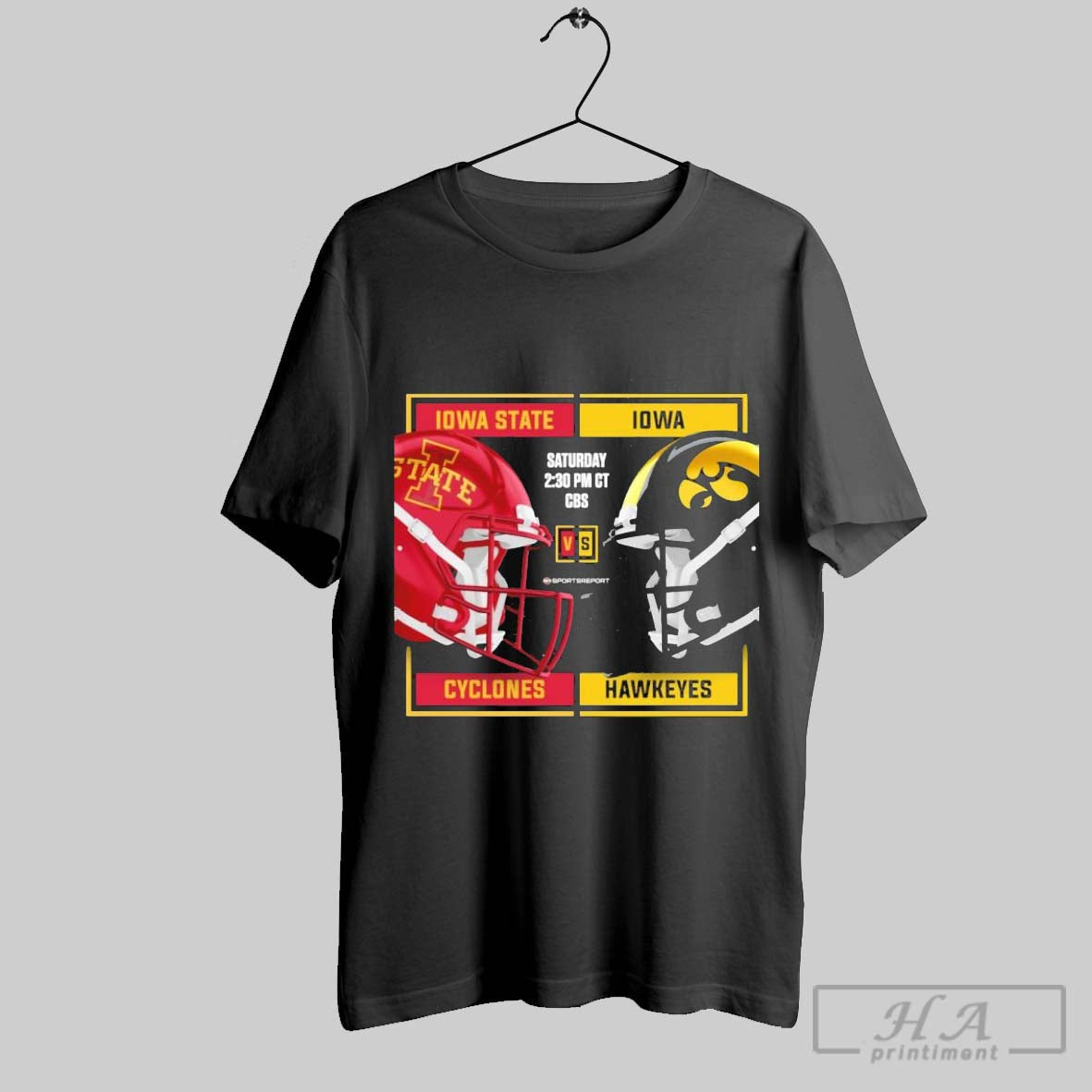 Official Iowa State Cyclones Vs Iowa Hawkeyes 2025 Rivalry Helmet Match Up T