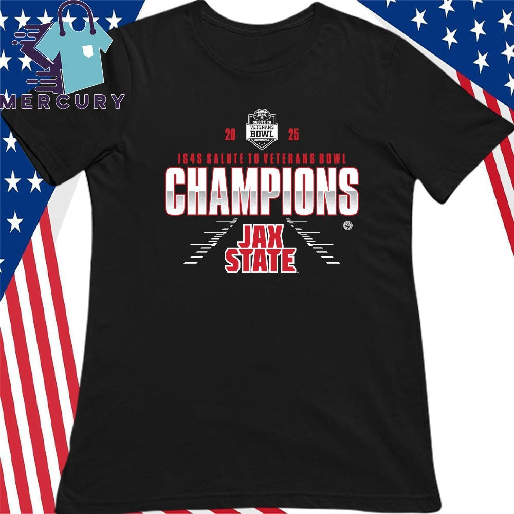 Jacksonville State Gamecocks 2025 IS4S Salute to Veterans Bowl Champions Shirt