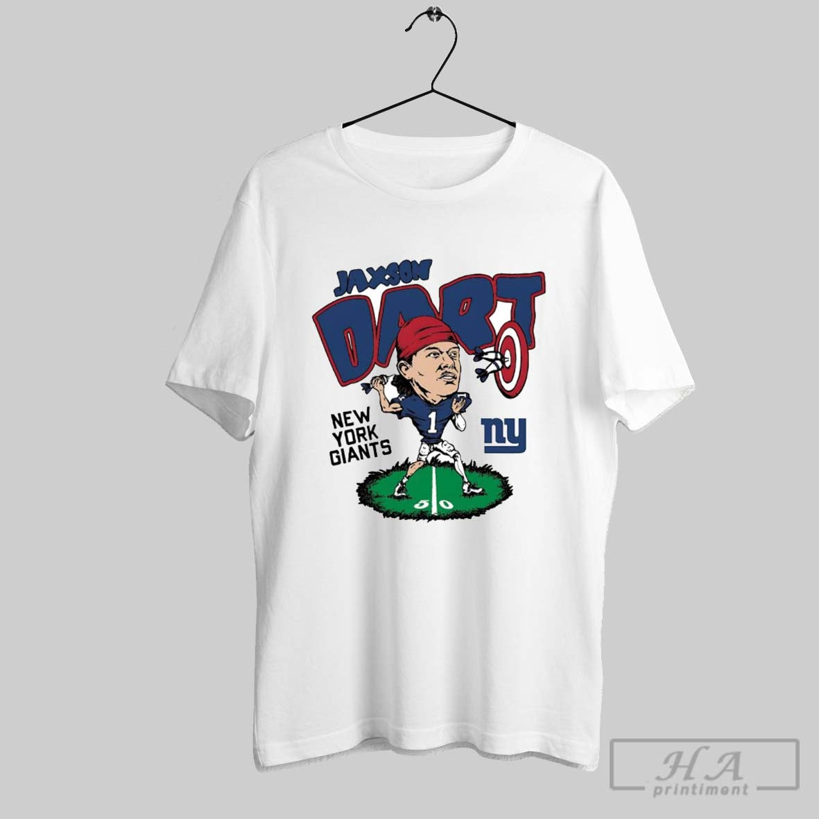 Official Jaxson Dart Caricature Player New York Giants