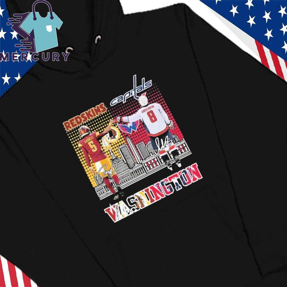 Jayden Daniels Fist Bump Alexander Ovechkin Washington Redskins And Washington Capitals City Shirt