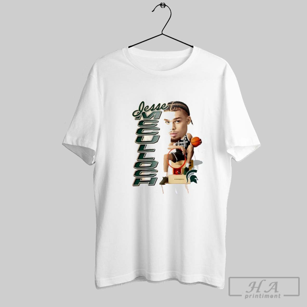 Official Jesse Mcculloch Michigan State Spartans Ncaa Caricature