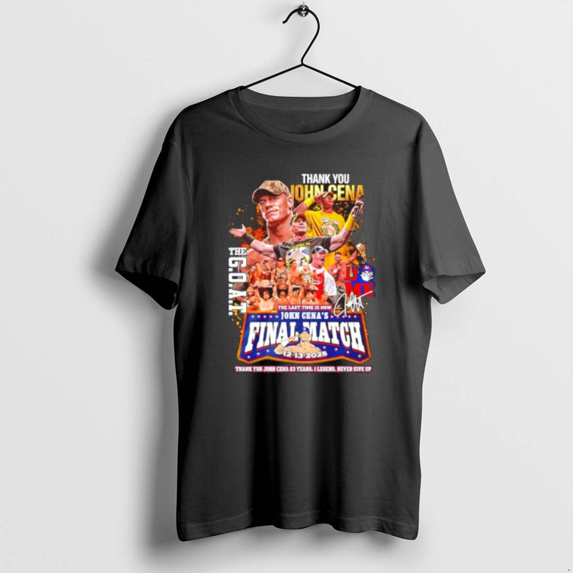Official John Cena Final Match Thank You The Goat Signature T-Shirts, Hoodie, Sweatshirt | AU01DripNestTees.com