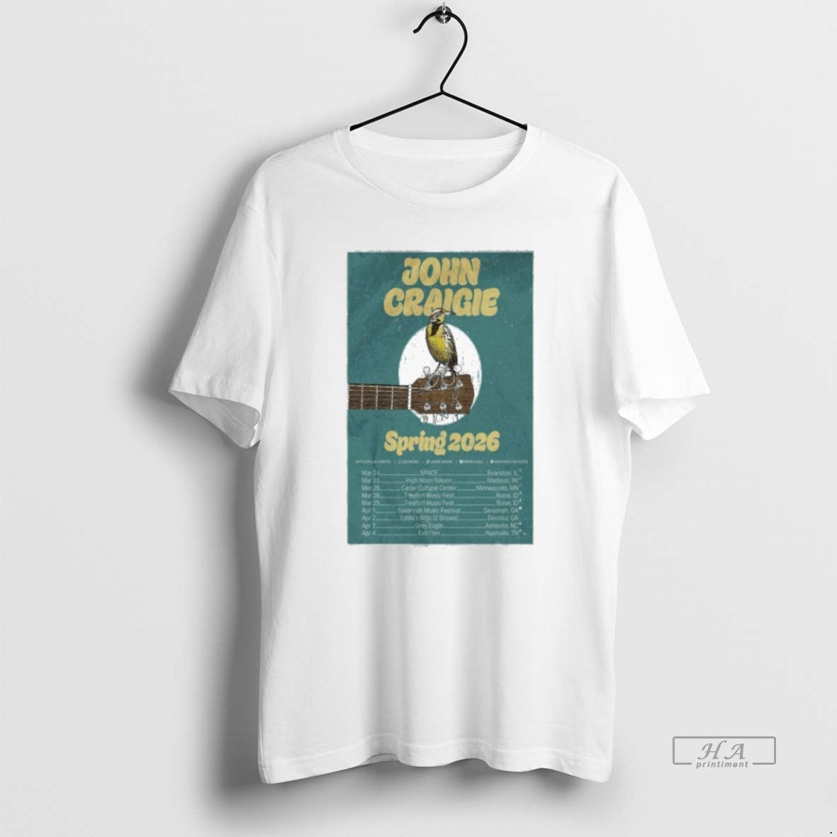 Official John Craigie Tour Spring 2026 T-Shirts, Hoodie, Sweatshirt | AU01DripNestTees.com