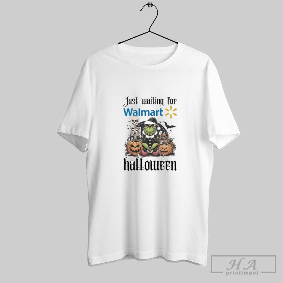 Official Just Waiting For Walmart Santa Grinch Halloween 2025 Shirt