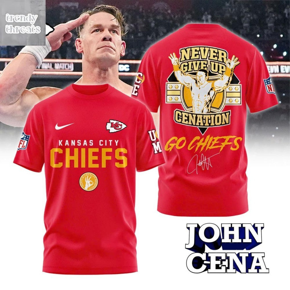 Kansas City Chiefs x John Cena Never Give Up Cenation Shirt