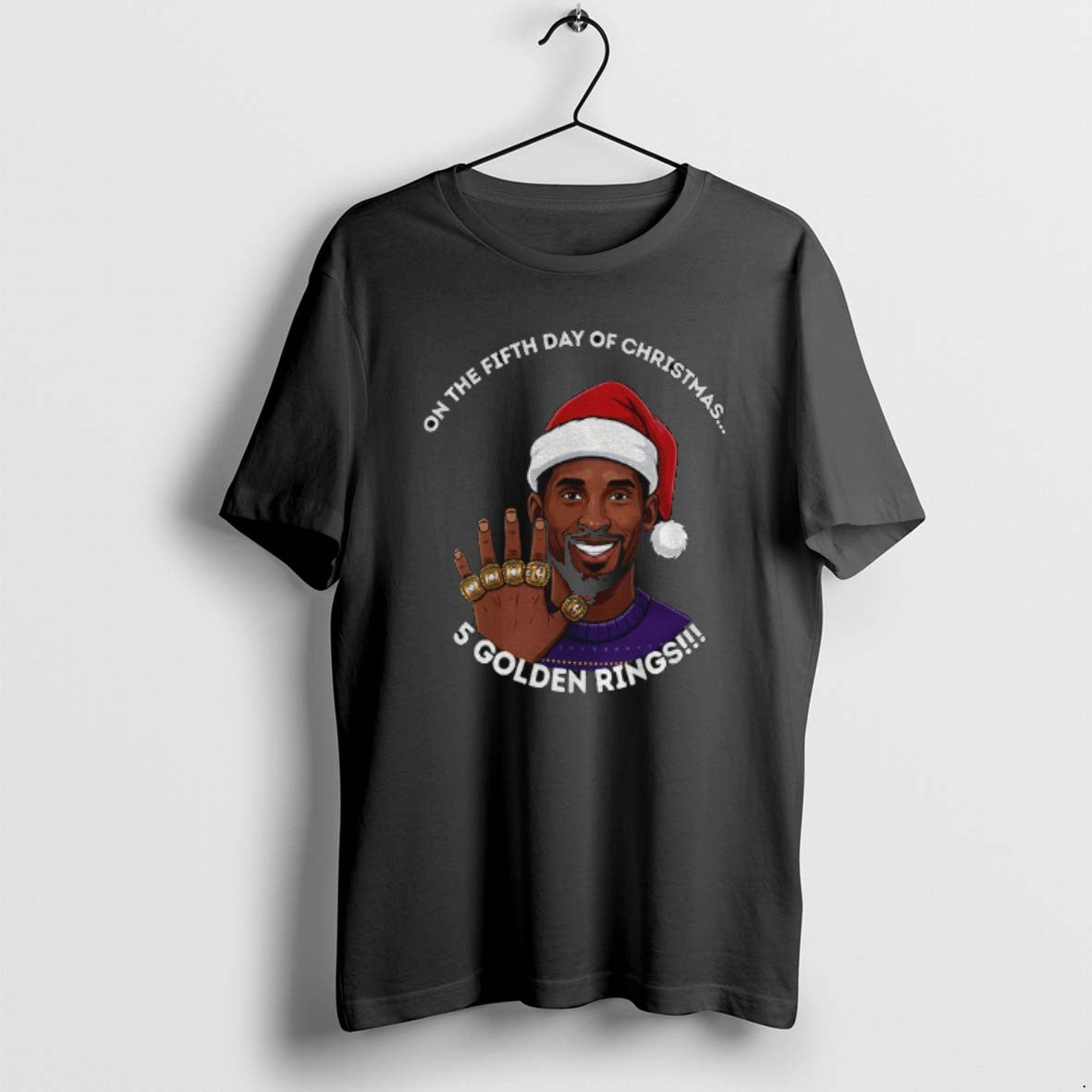 Official Kobe Bryant 5 Golden Rings On The Fifth Day Of Christmas T-Shirts, Hoodie, Sweatshirt | AU01DripNestTees.com