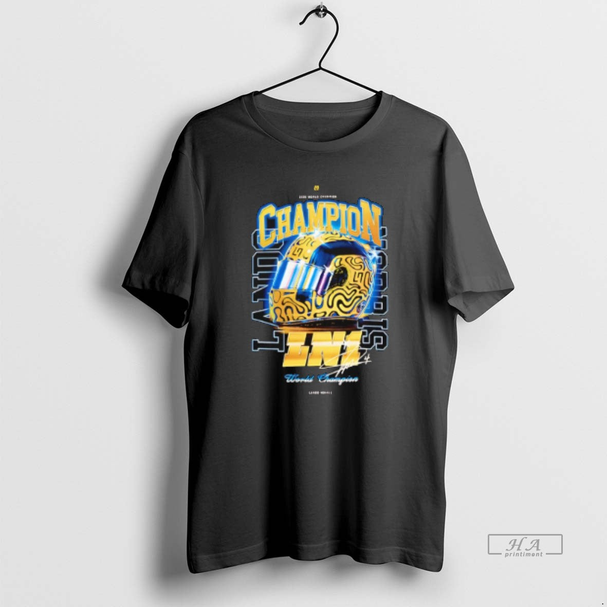 Official Lando Norris 2025 World Champion Signature Helmet T-Shirts, Hoodie, Sweatshirt | AU01DripNestTees.com