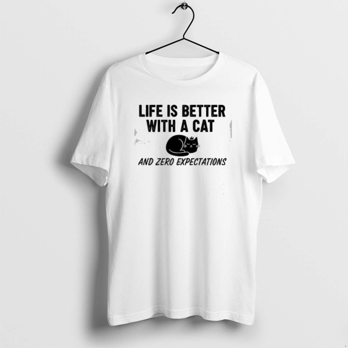 Official Life Is Better With A Cat And Zero Expectations T-Shirts, Hoodie, Sweatshirt | AU01DripNestTees.com