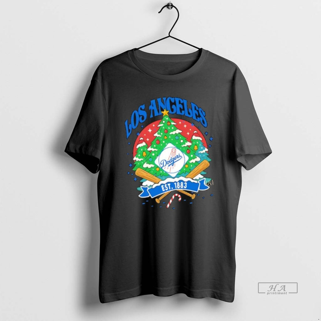 Official Los Angeles Dodgers Ugly Christmas Tree Motif Est 1883 Logo T-Shirts, Hoodie, Sweatshirt | AU01DripNestTees.com