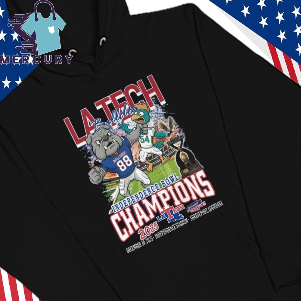 Louisiana Tech Bulldogs Independence Bowl 2025 Champions Mascot Shirt