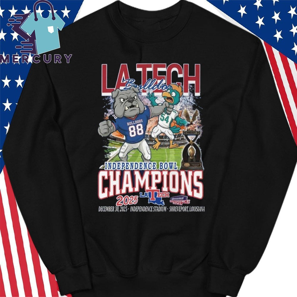 Louisiana Tech Bulldogs Independence Bowl 2025 Champions Mascot Shirt