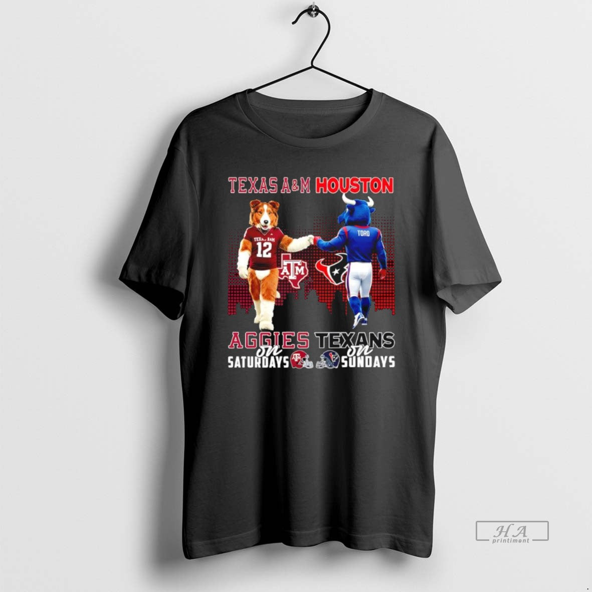 Official Mascot Of Texas Am Aggies On Saturdays And Houston Texans On Sundays T-Shirts, Hoodie, Sweatshirt