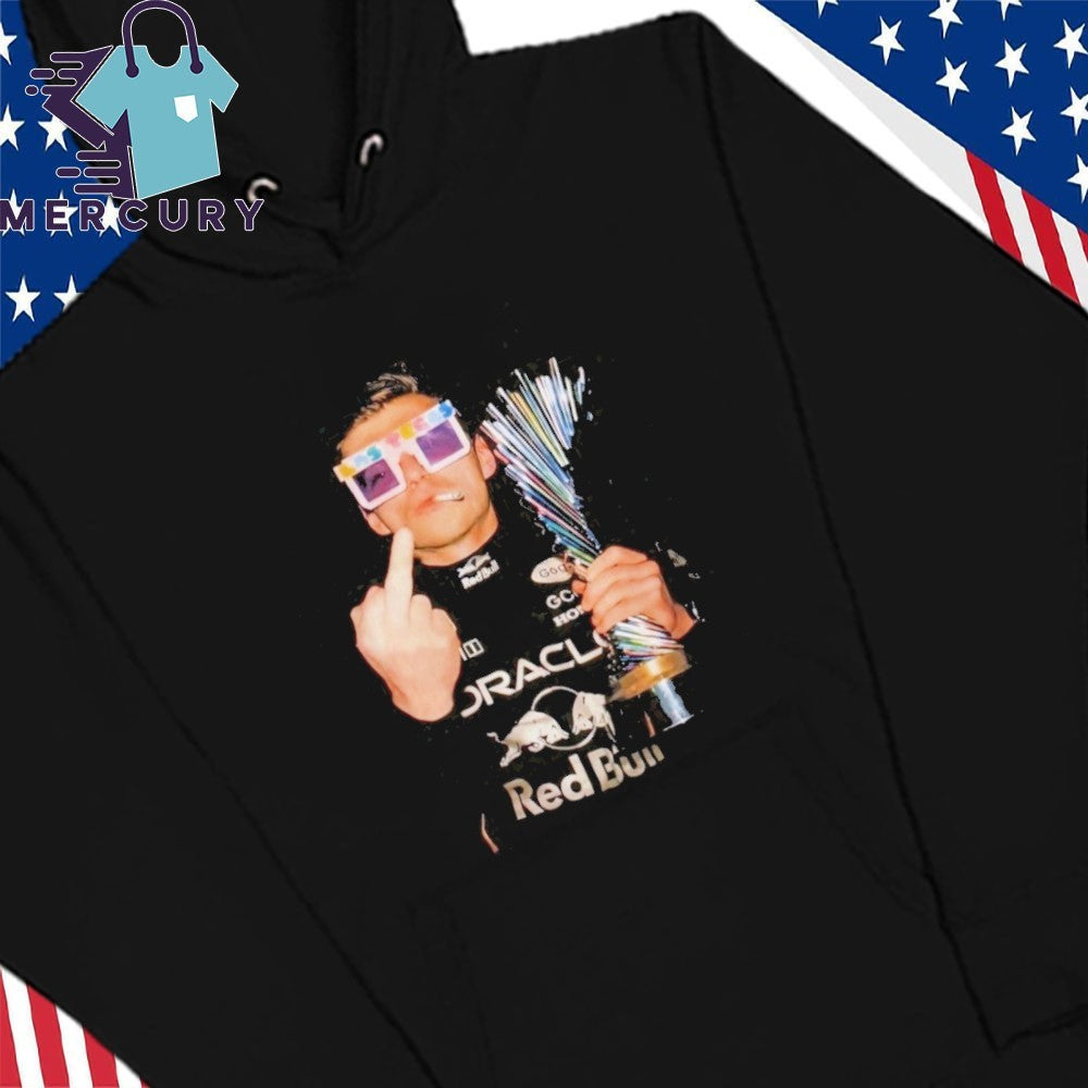 Max Verstappen Holding Trophy Middle Finger Shirt