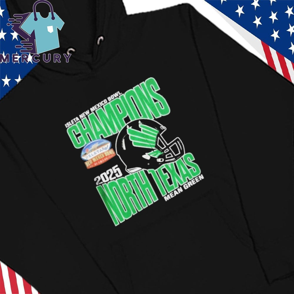 Mean Green North Texas 2025 Isleta New Mexico Bowl Champions Helmet Shirt