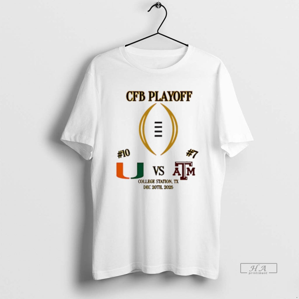 Official Miami Vs Texas Am 2025 Cfp First Rd Playoff Game 2 T-Shirts, Hoodie, Sweatshirt | AU01DripNestTees.com