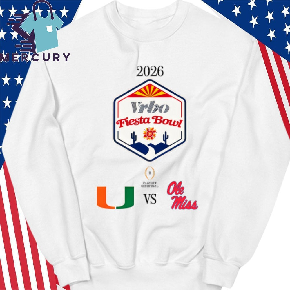 Miami vs. Ole Miss 2026 CFP Semifinal Vrbo Fiesta Bowl Shirt