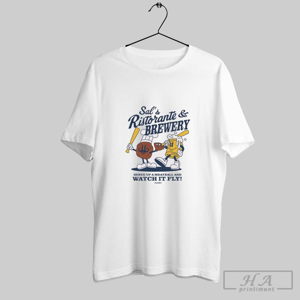 Official Milwaukee Brewers Mlb Sal Frelick Sals Ristorante And Brewery Serve Up A Meatball And