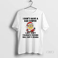 Official Minion Santa I Dont Have A Bad Temper I Just Dont Tolerate Fucking Bull T-Shirts, Hoodie, Sweatshirt