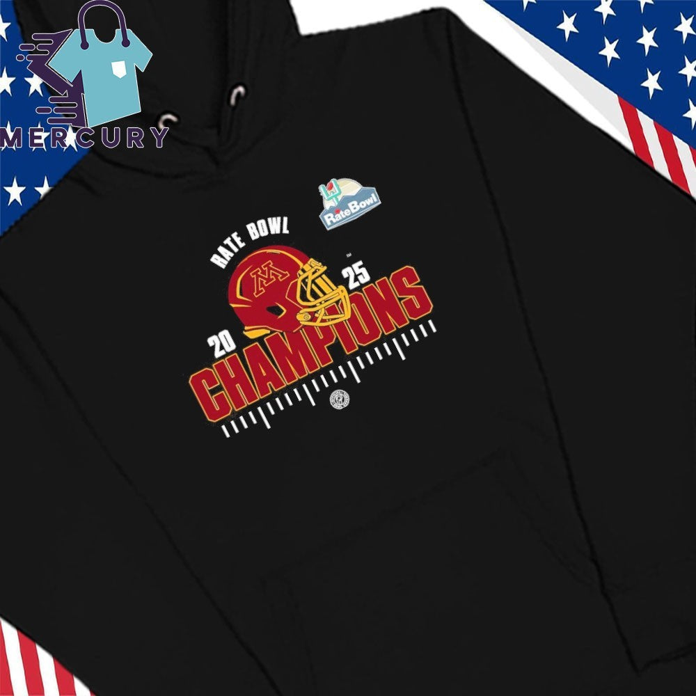 Minnesota Golden Gophers 2025 NCAA Football Rate Bowl Champions Shirt