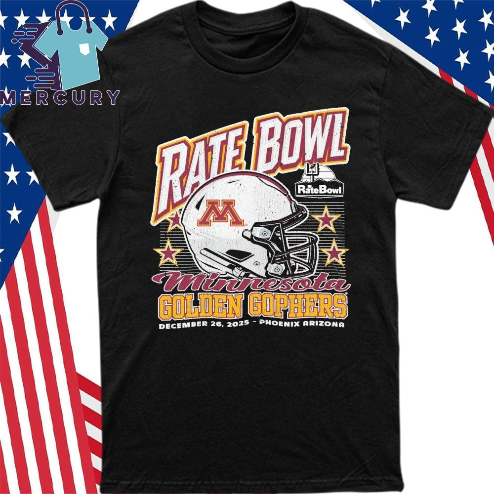 Minnesota Golden Gophers Football 2025 Rate Bowl Helmet Shirt