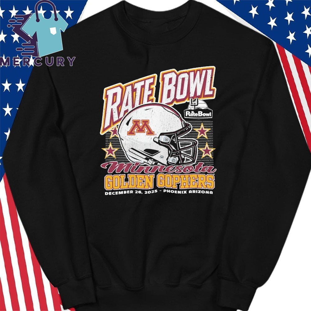 Minnesota Golden Gophers Football 2025 Rate Bowl Helmet Shirt
