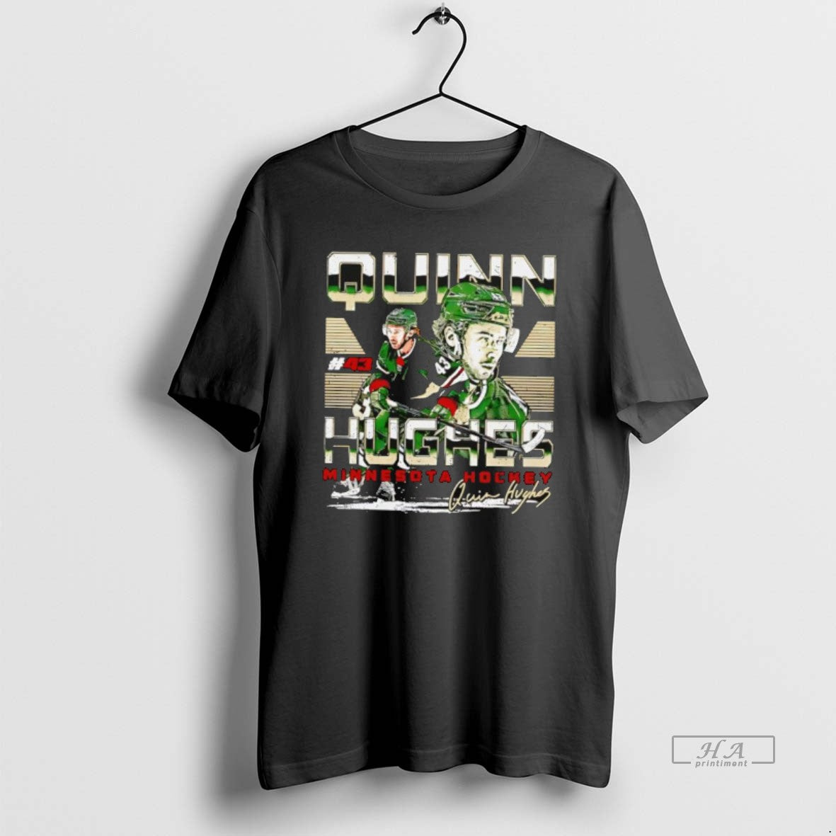 Official Minnesota Wild Hockey Quinn Hughes Graphic T-Shirts, Hoodie, Sweatshirt | AU01DripNestTees.com