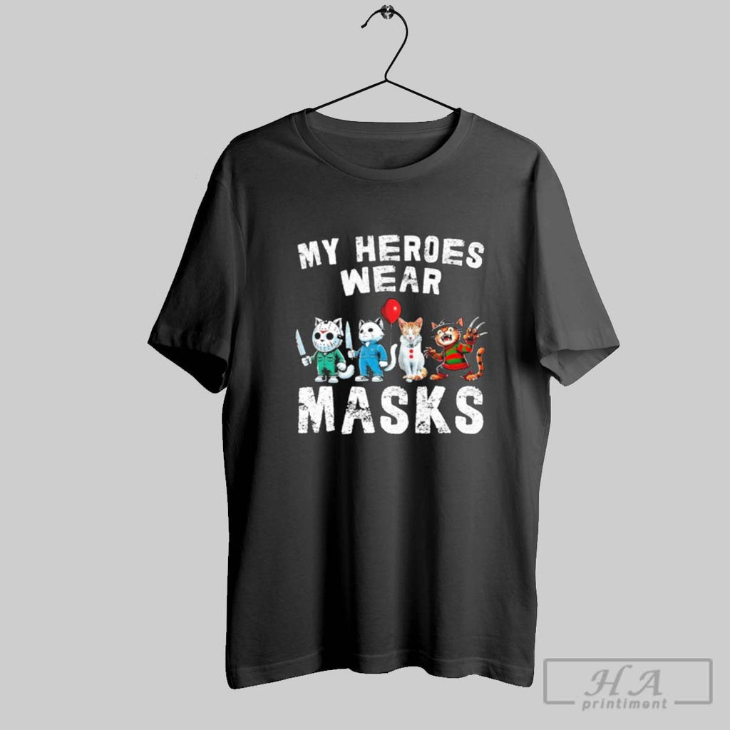 Official My Heroes Wear Masks Halloween Shirt