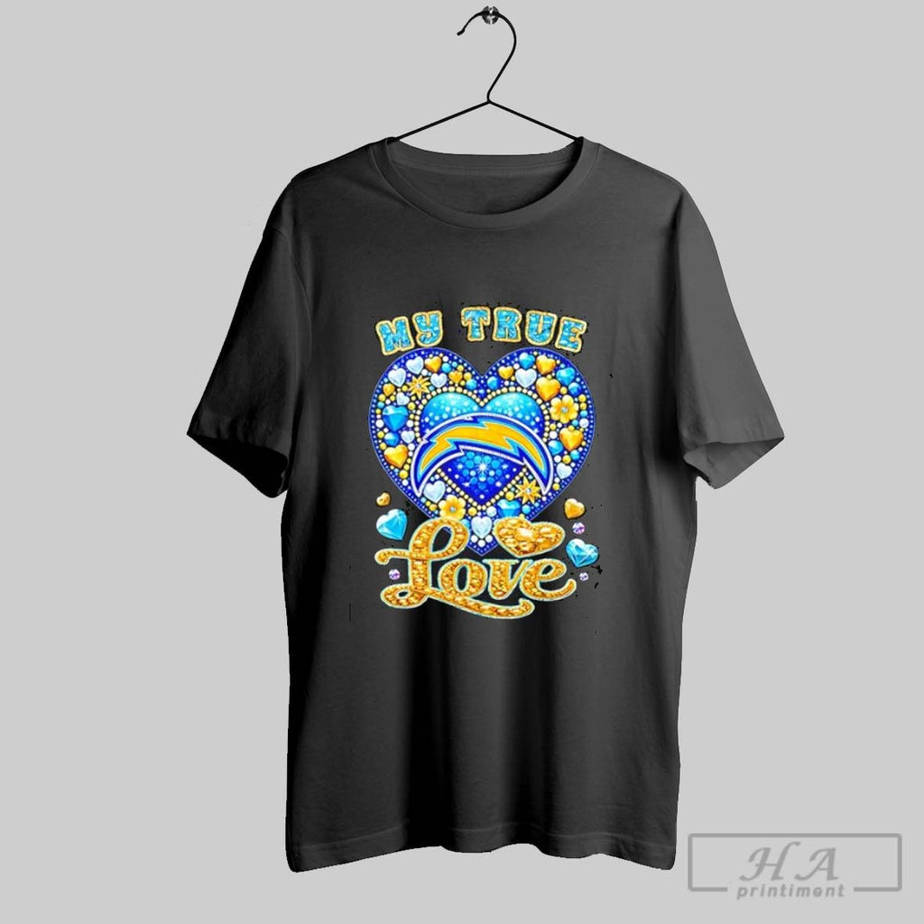 Official My True Love Los Angeles Chargers Twinkle Shirt Hoodie Sweater Longsleeve And V Neck