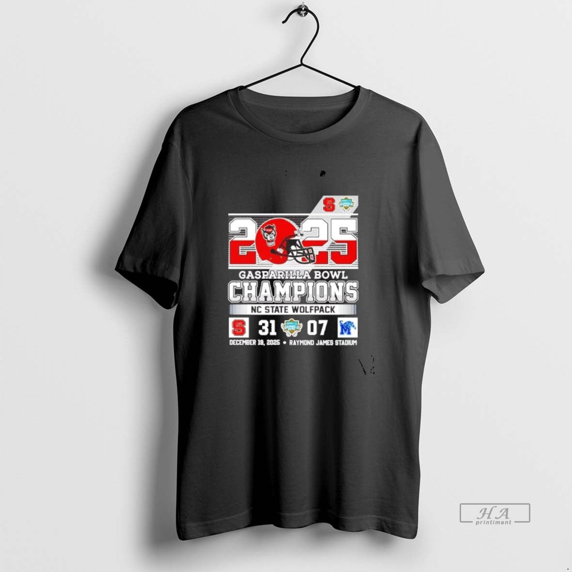 Official Nc State Wolfpack 2025 Gasparilla Bowl Champions Helmet Score T-Shirts, Hoodie, Sweatshirt | AU01DripNestTees.com