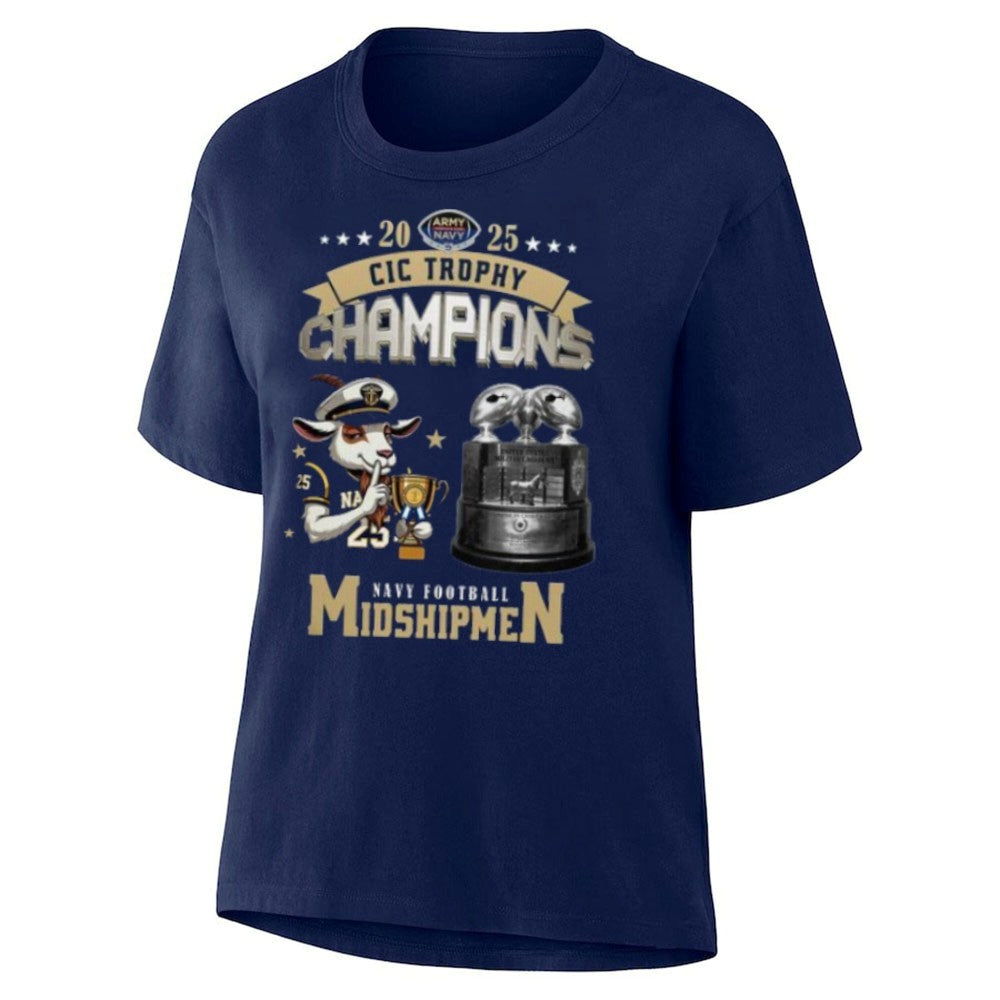 Navy Midshipmen 2025 CIC Trophy Champions Mascot Shirt
