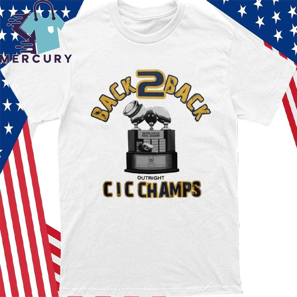 Navy Midshipmen Back-to-Back CIC Champs 2025 Shirt