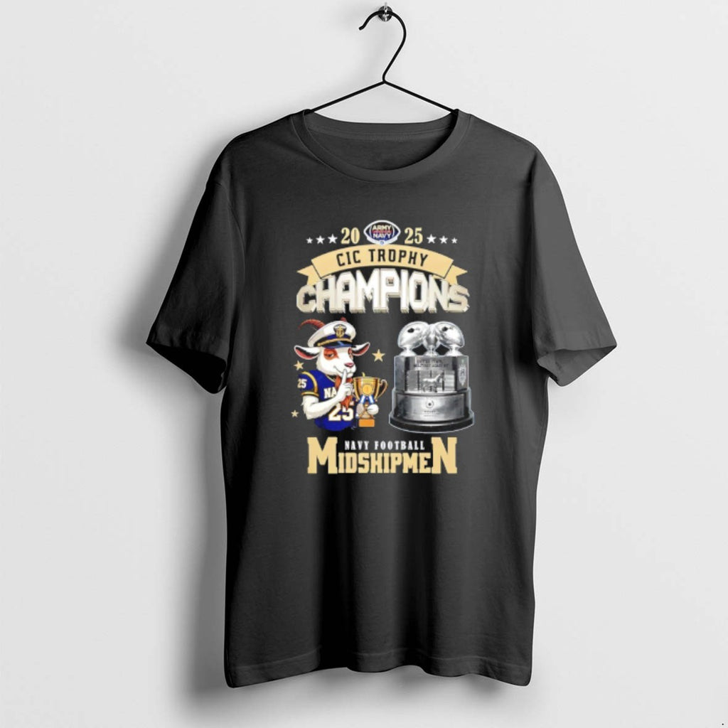 Official Navy Midshipmen Football 2025 Cic Trophy Champions Mascot T-Shirts, Hoodie, Sweatshirt | AU01DripNestTees.com