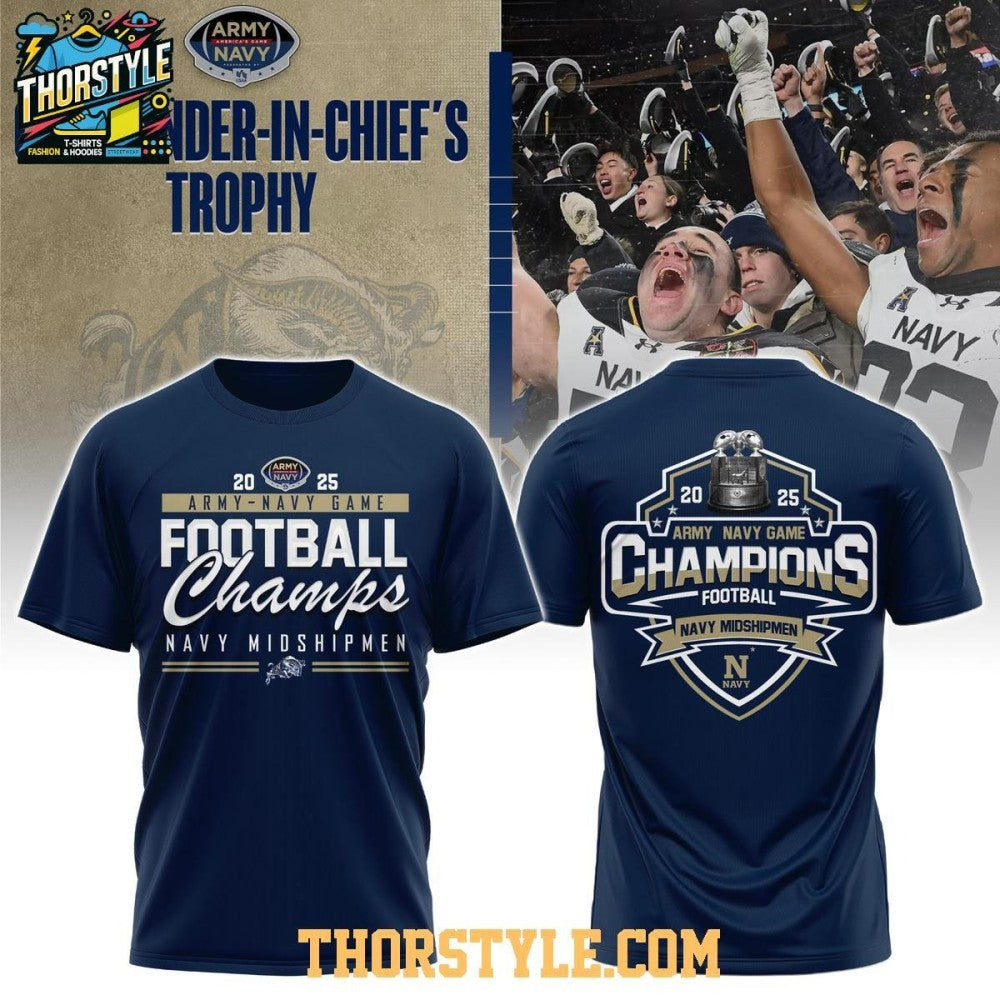 Navy Midshipmen Football Commander-In-Chief Champions 2025 Shirt