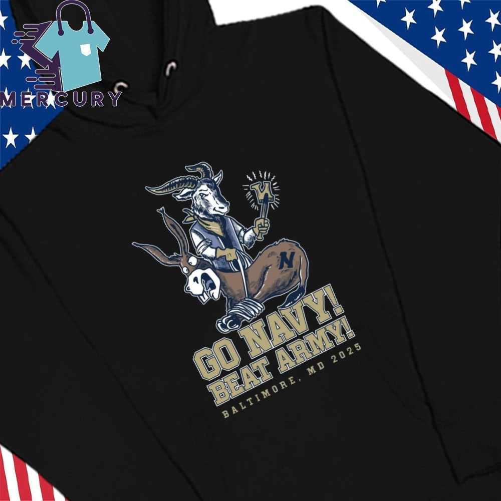 Navy Midshipmen Go Navy Beat Army Black Knights Mascot Shirt