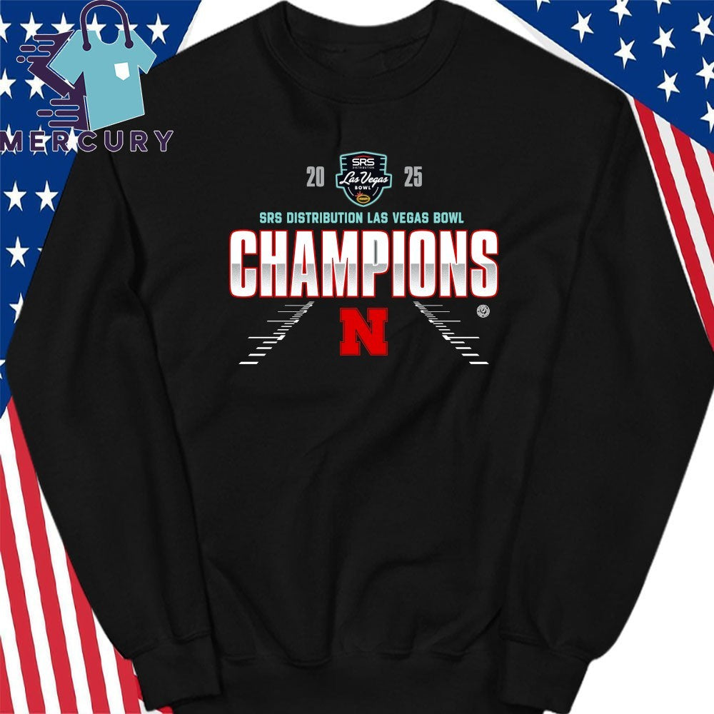 Nebraska Cornhuskers 2025 SRS Distribution Las Vegas Bowl Champions Shirt