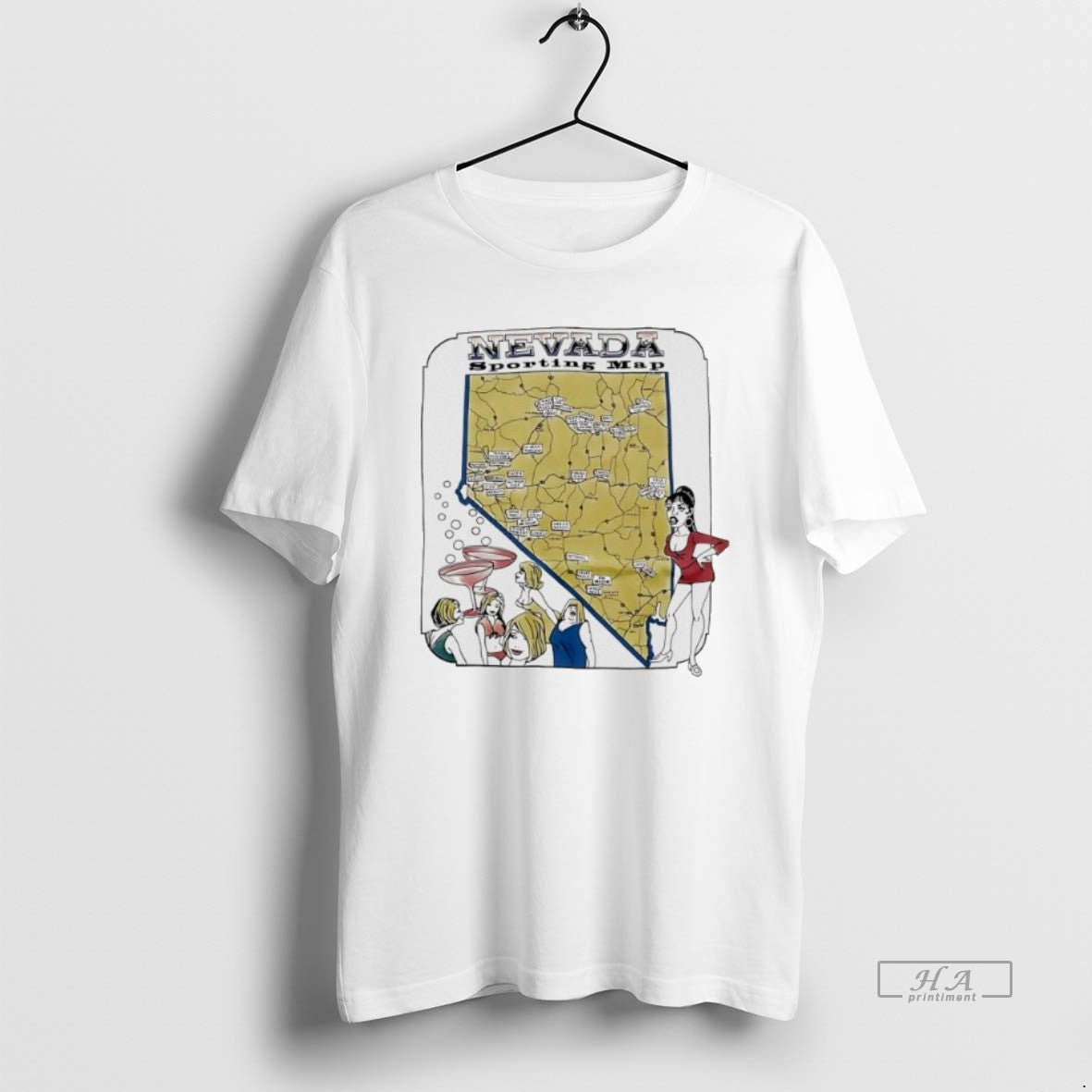 Official Nevada Sporting Map Cartoon Vintage T-Shirts, Hoodie, Sweatshirt | AU01DripNestTees.com