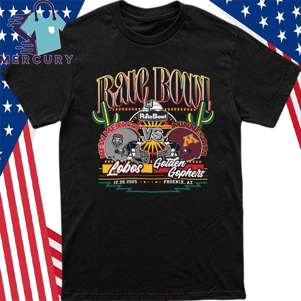 New Mexico Lobos vs Minnesota Golden Gophers 2025 Rate Bowl Helmet Shirt