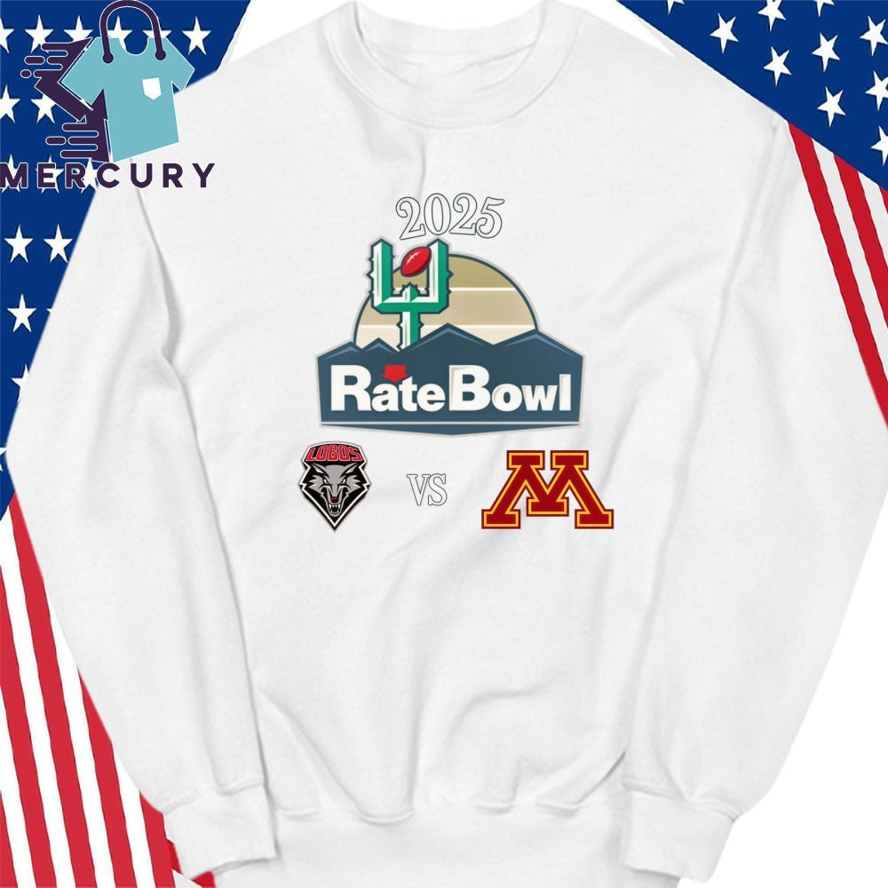 New Mexico Lobos vs. Minnesota Golden Gophers 2025 Rate Bowl Shirt