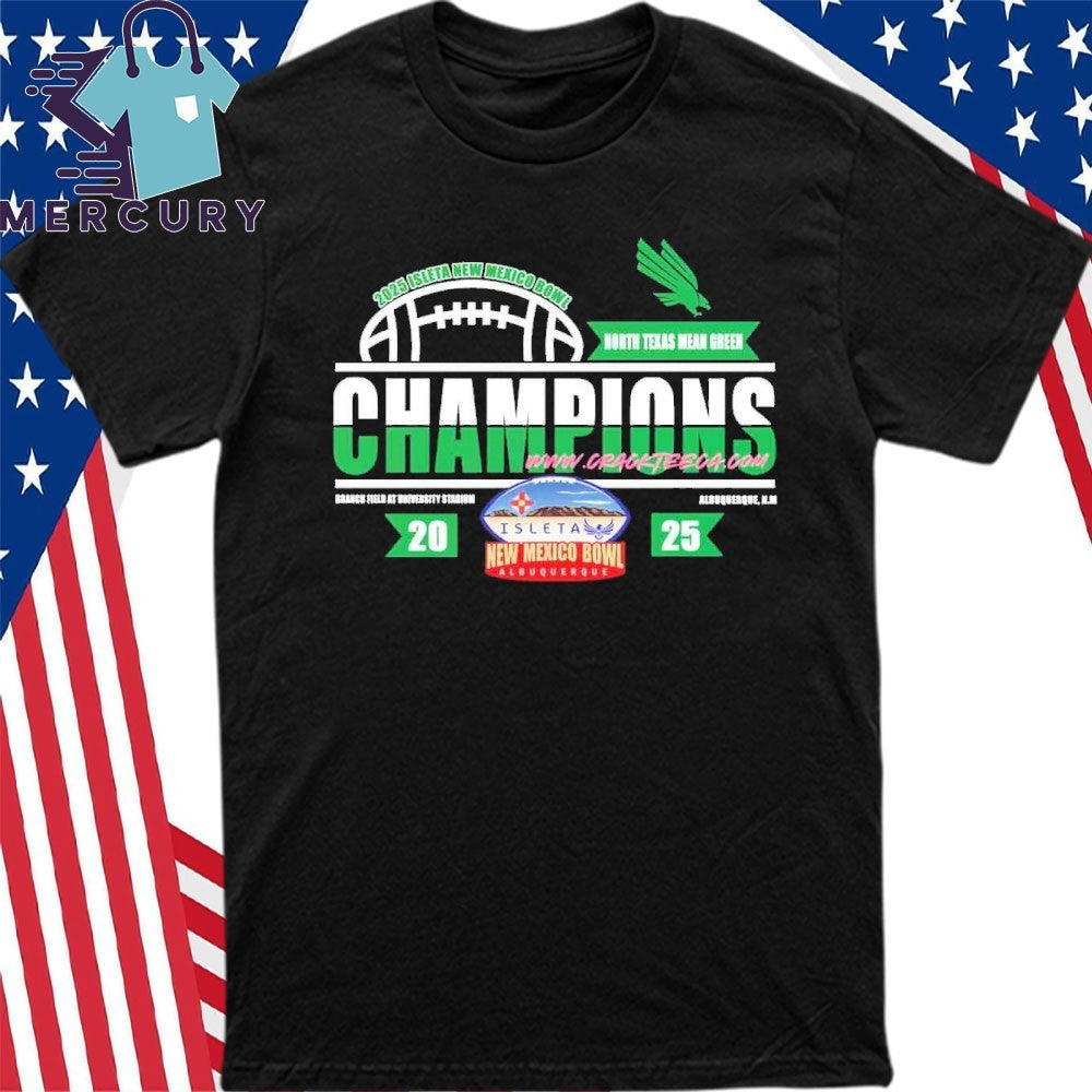 North Texas Mean Green 2025 Isleta New Mexico Bowl Champions At University Stadium On December 27 Locker Room Shirt