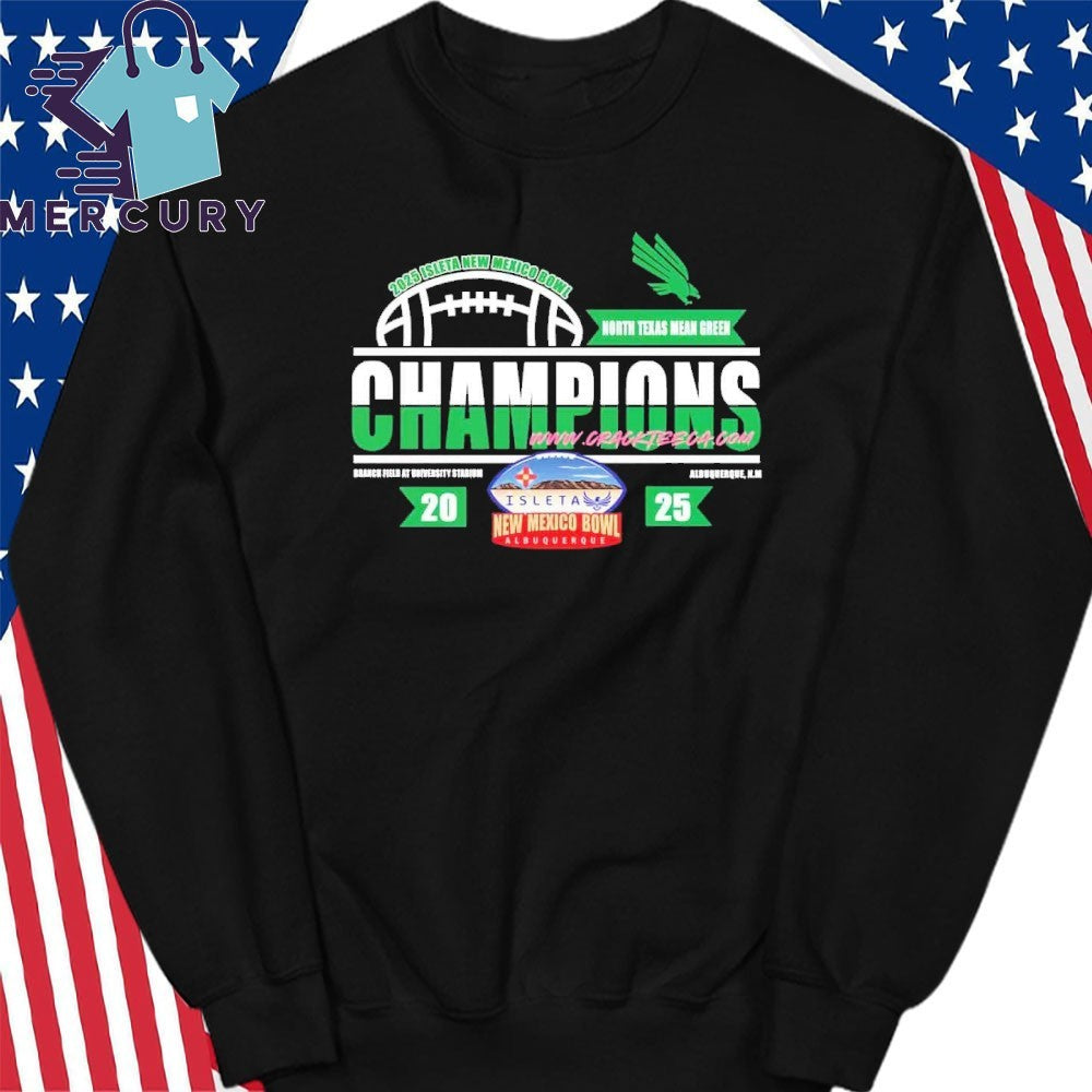 North Texas Mean Green 2025 Isleta New Mexico Bowl Champions At University Stadium On December 27 Locker Room Shirt