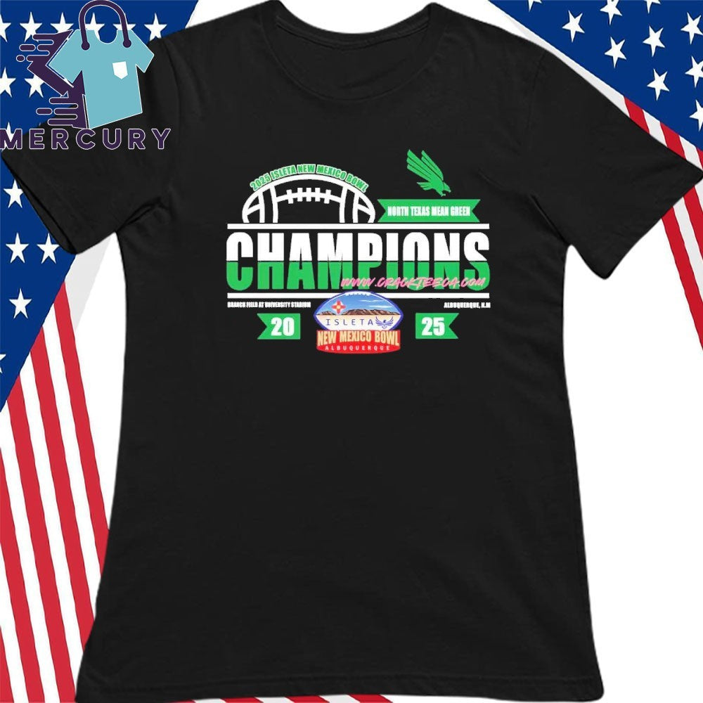 North Texas Mean Green 2025 Isleta New Mexico Bowl Champions At University Stadium On December 27 Locker Room Shirt
