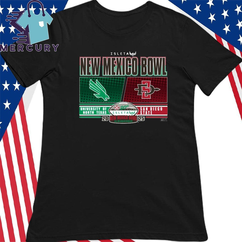 North Texas Mean Green Vs San Diego State Aztecs 2025 Isleta New Mexico Bowl Dueling Shirt