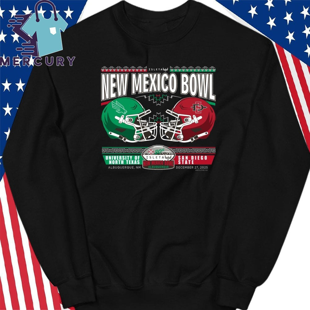 North Texas Mean Green Vs San Diego State Aztecs 2025 New Mexico Bowl Helmet Shirt