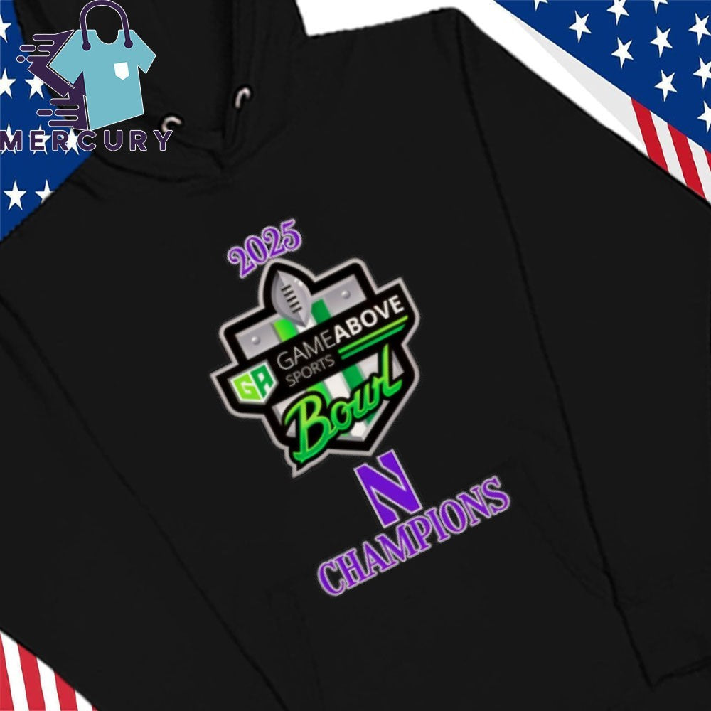 Northwestern Wildcats 2025 GameAbove Sports Bowl Champions Logo Shirt