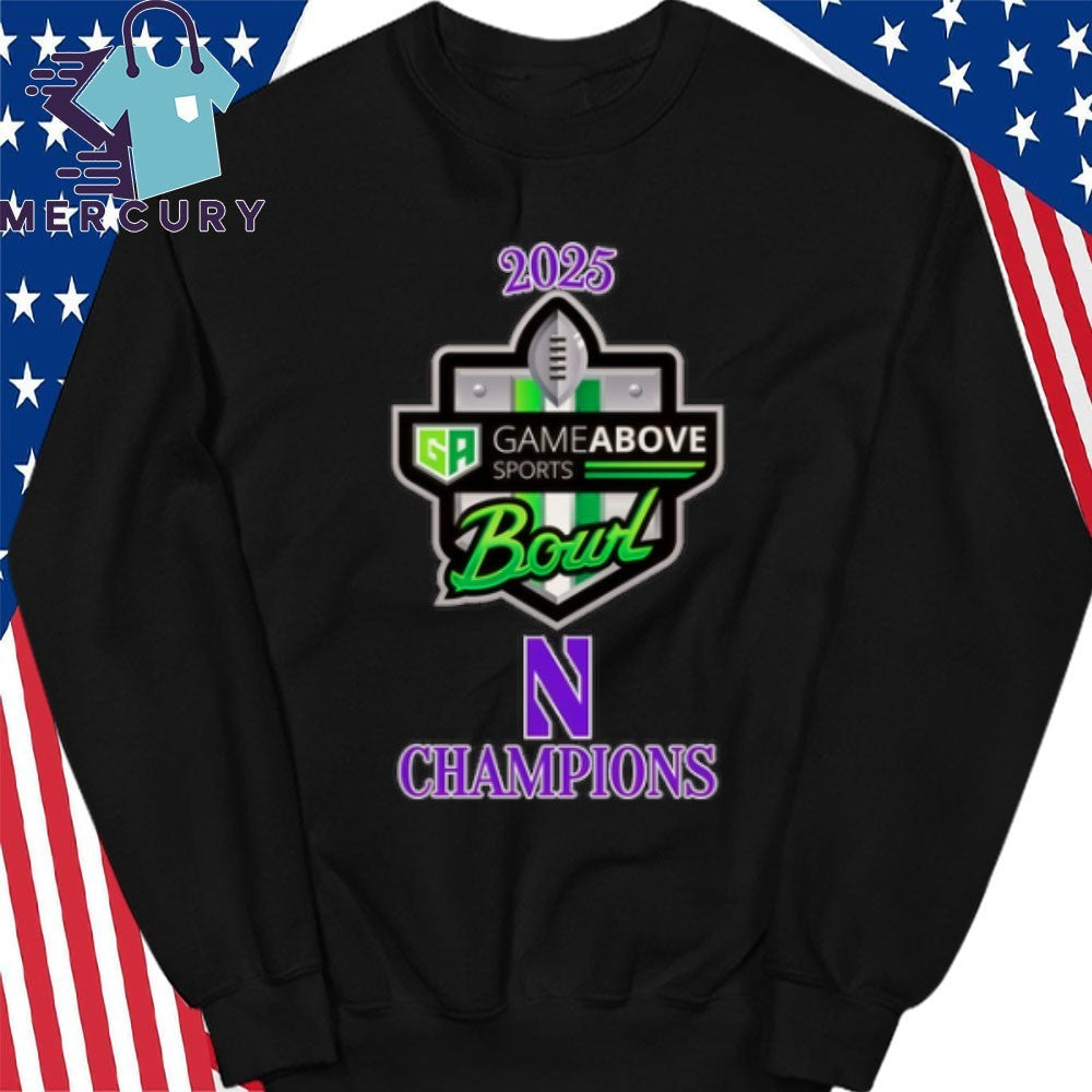 Northwestern Wildcats 2025 GameAbove Sports Bowl Champions Logo Shirt