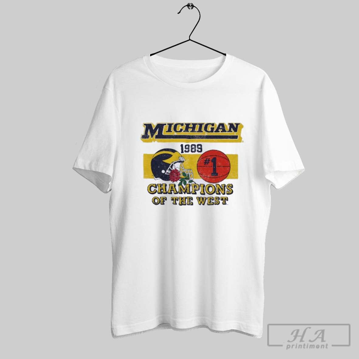 Official Official Michigan Football 1989 Champions Of The West Shirt Tee