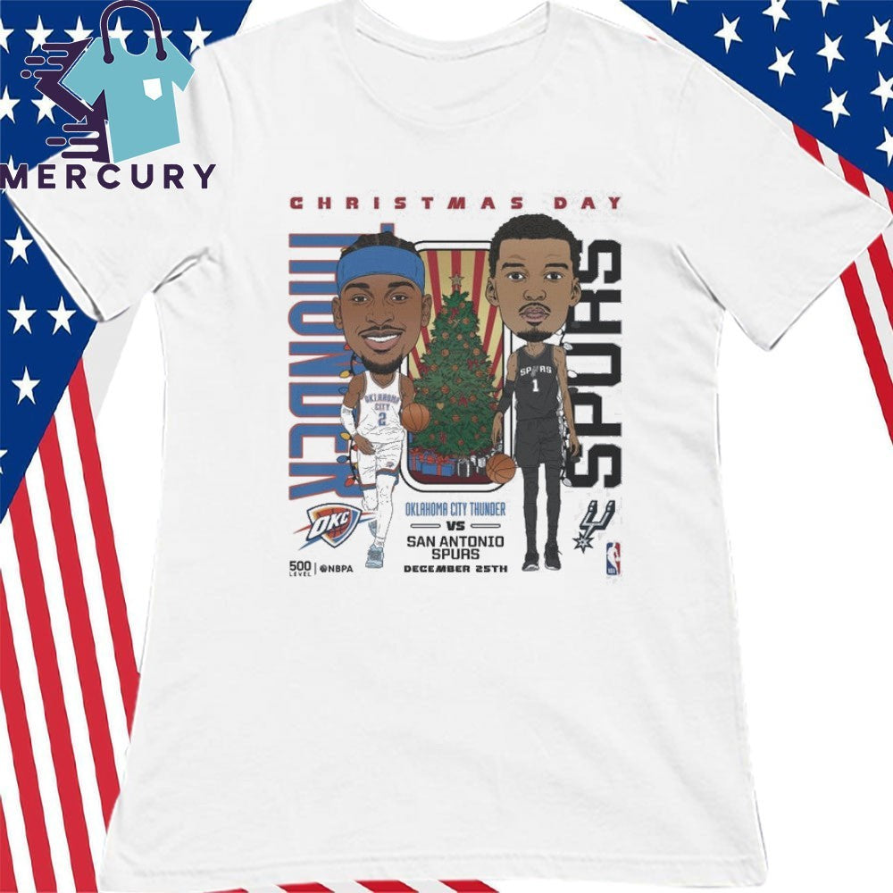 Oklahoma City Thunder Vs San Antonio Spurs 2025 NBA Christmas Day Match Up Shirt